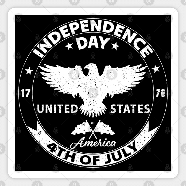 Flight of Freedom: Celebrating 4th of July with Patriotic Eagle Design Magnet by PositiveMindTee